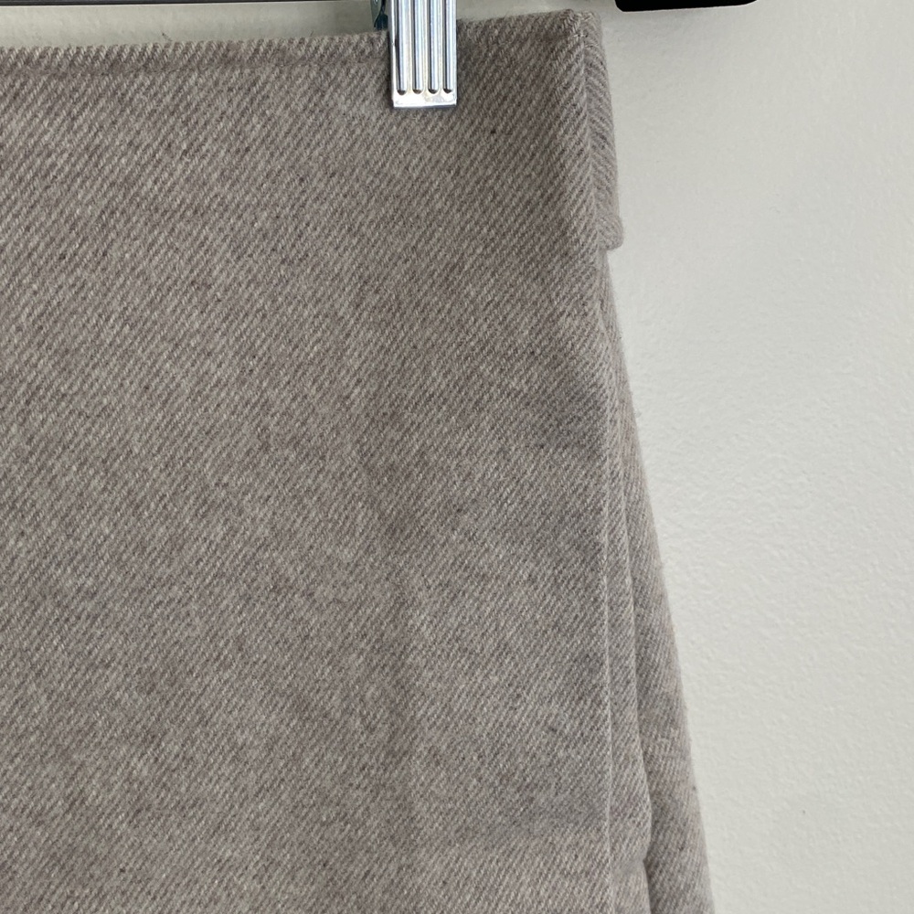 COS  Wool Cashmere Wrap Mini Skirt Neutral Taupe Gray size 6 - Picture 3 of 8